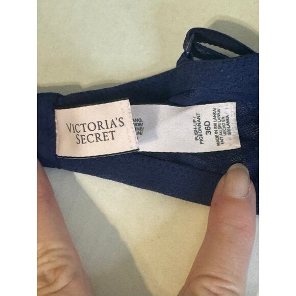 Victoria's Secret Push-up Bra 36D Blue Lace Floral - Picture 6 of 7